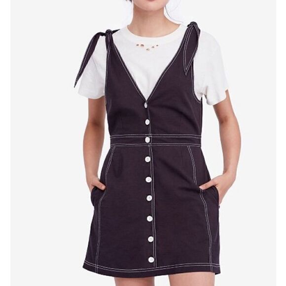 NWT MSRP $98 Free People London Town Tie-Strap Dress Women's Size 8 - Picture 2 of 12